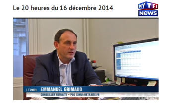 Journal télévisé de 20 heures sur TF1, le 16 décembre 2014 : Emmanuel Grimaud, président et fondateur de simul-retraite.fr